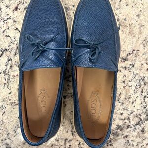 Tod's Navy Leather Loafers for Men
